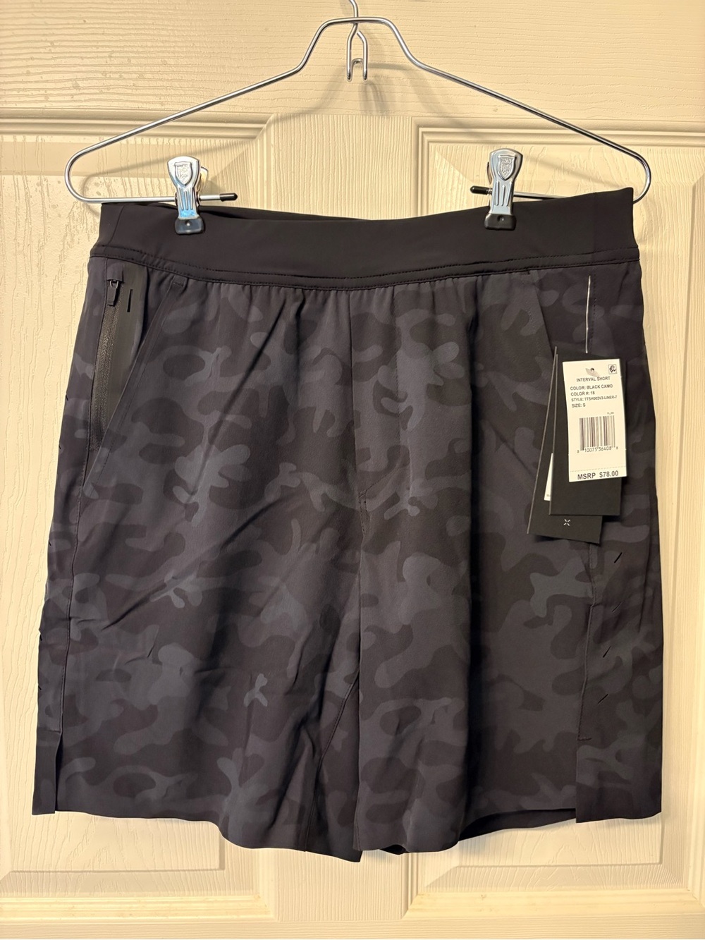 NWT Mens Ten Thousand The Interval Short 7" Lined Black Camo Size Small $78